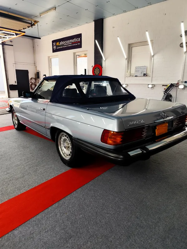 Mercedes 380 SL nach Keramikversiegelung in unserer Werkstatt Tensfeld – Schleswig-Holstein